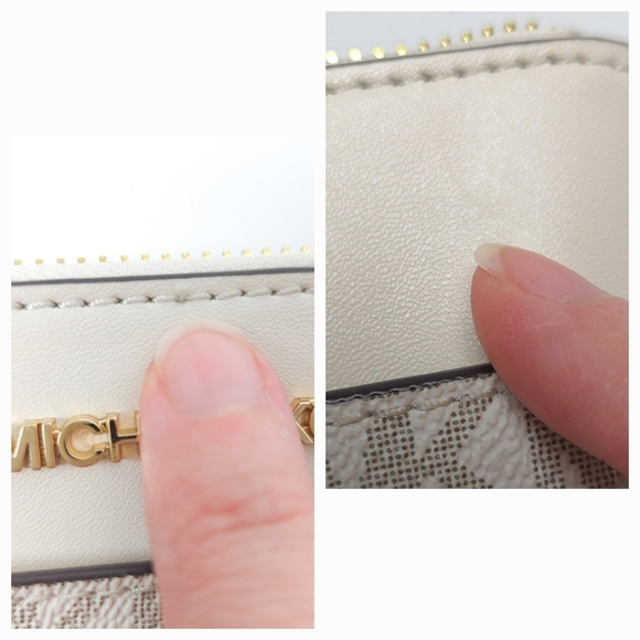 Michael Kors Cream White Pebble Coated Leather Jet Set Crossbody Handbag w COA - Picture 8 of 9